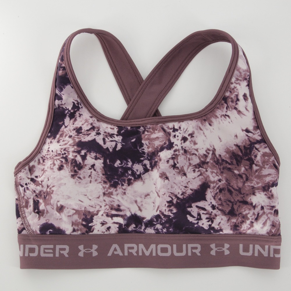 Under Armour Women's Purple Tie Dye Compression Crossback Sports Bra Size S